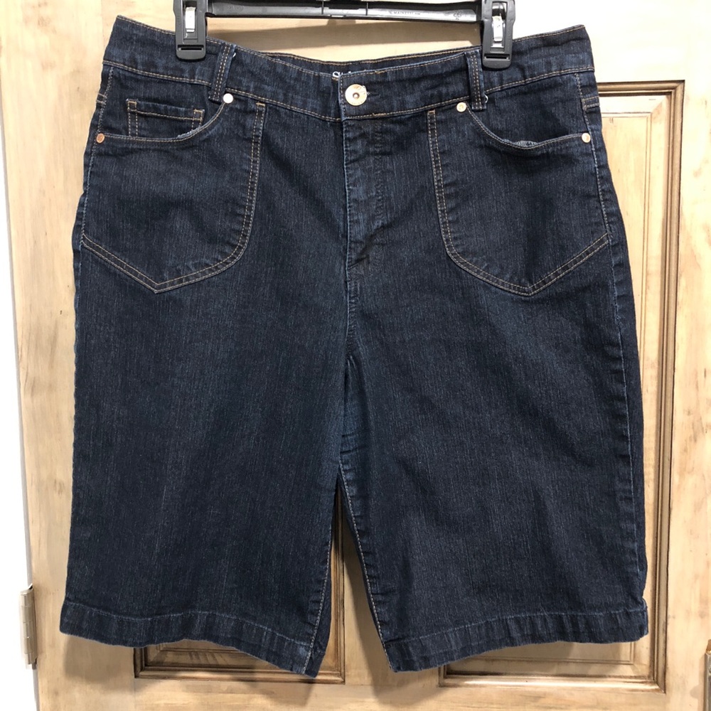 Sz 16 Tummy Control Style & Co Jean Short Stretchy